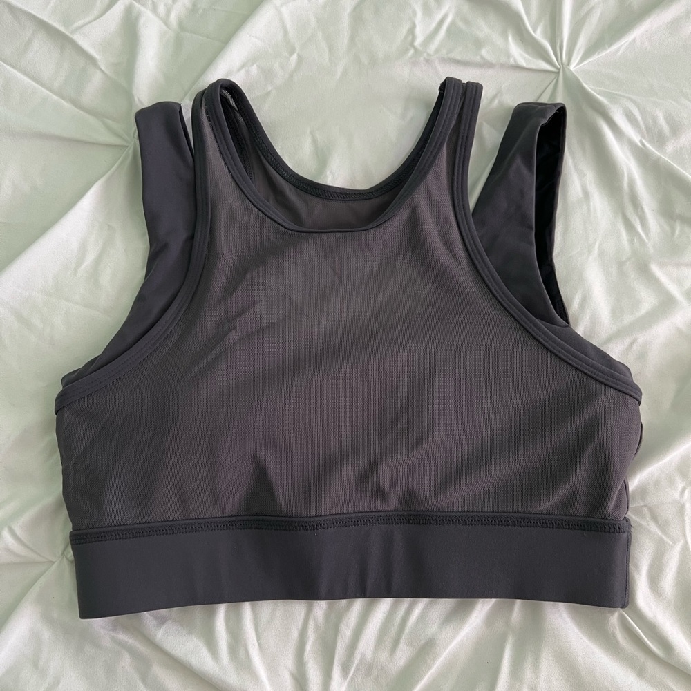 For the Peach Grey Sports Bra